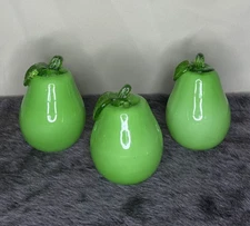 3 VTG Murano Style Hand-Blown Glass Pears