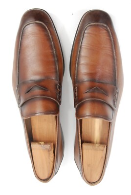 Magnanni Ramiro II Midbrown Penny Loafers Patina Finish  display picture 1