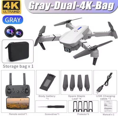 Professional Drone E88 4k wide-angle HD camera WiFi fpv height Hold Foldable RC - Picture 6 of 18