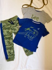 Lee Boys Shirt (2 Shirts) and Pant (1 Pants) Set, Blue/Gray/Camo, 4T