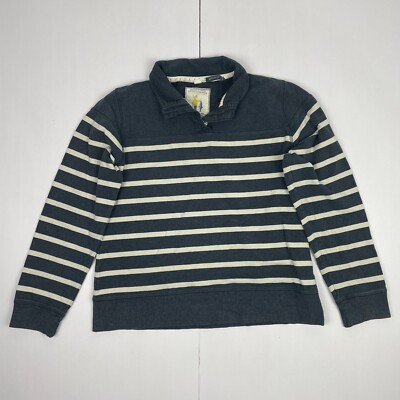 Seasalt Cornwall Jumper 12 Blue Womens Collared Long Sleeve Cotton Striped