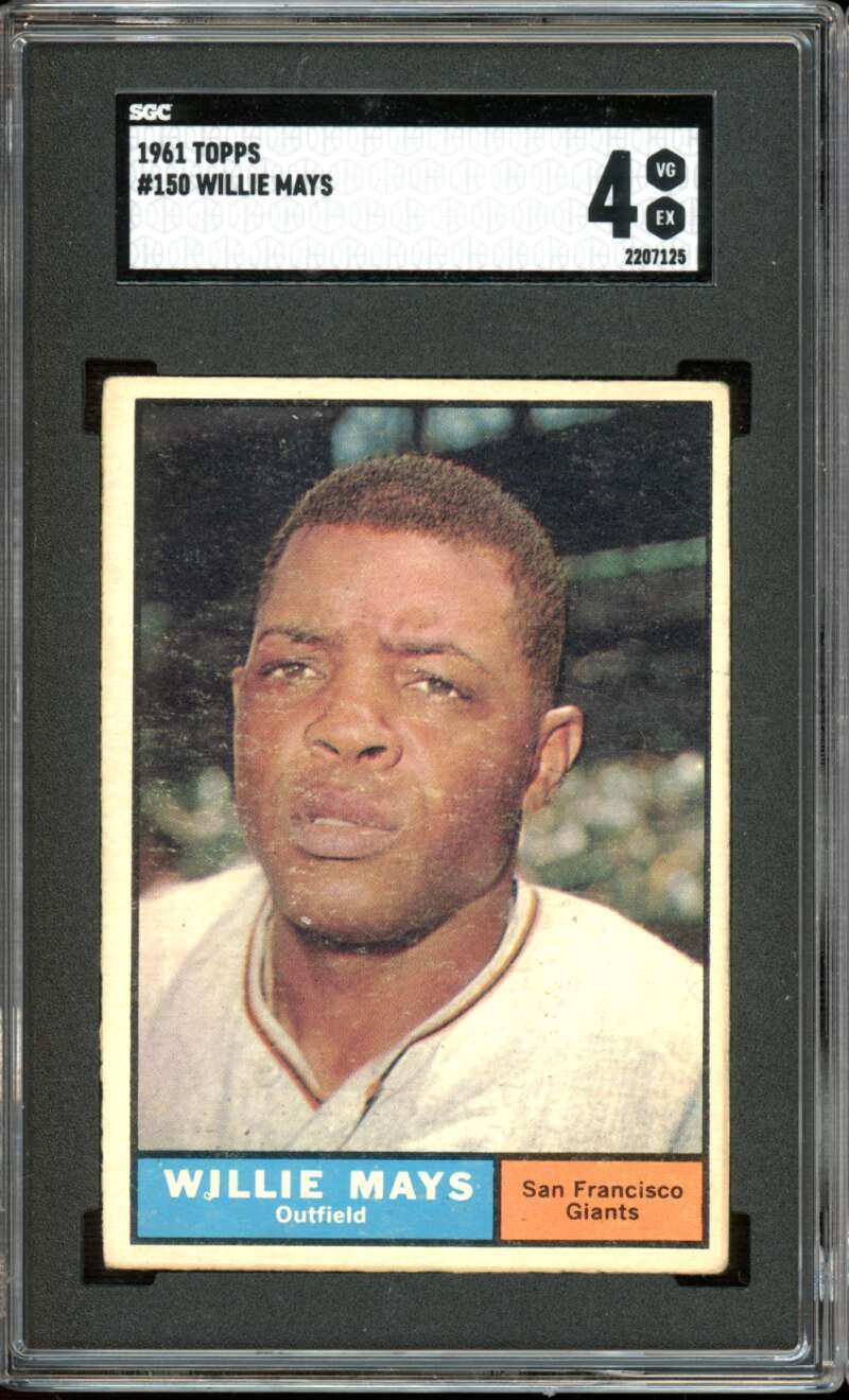 1961 Topps #150 Willie Mays Giants HOF SGC 4 VG-EX
