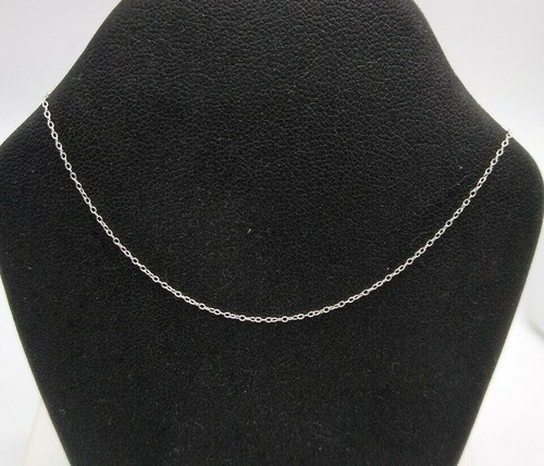 Sterling Silber Kette; hauchdünnes 0,8 mm ovales Kabel mit Federringverschluss 16 18 20 24 Zoll - Bild 2 von 3