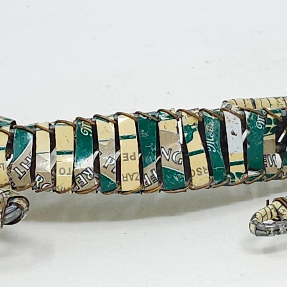 Handmade Metal Wrapped Wire Alligator or Lizard Sculpture Figurine 10 1 ...