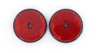 2 X RüCkstrahler ROT Ø 60Mm Reflektor Seitenstrahler Katzenaugen AnhäNger LKW