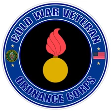 Cold War Veteran Ordnance Corps Bumper Sticker Military Vinyl Soldier Decal 5"