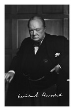 Winston Churchill Signed A4 Autograph Photo Print