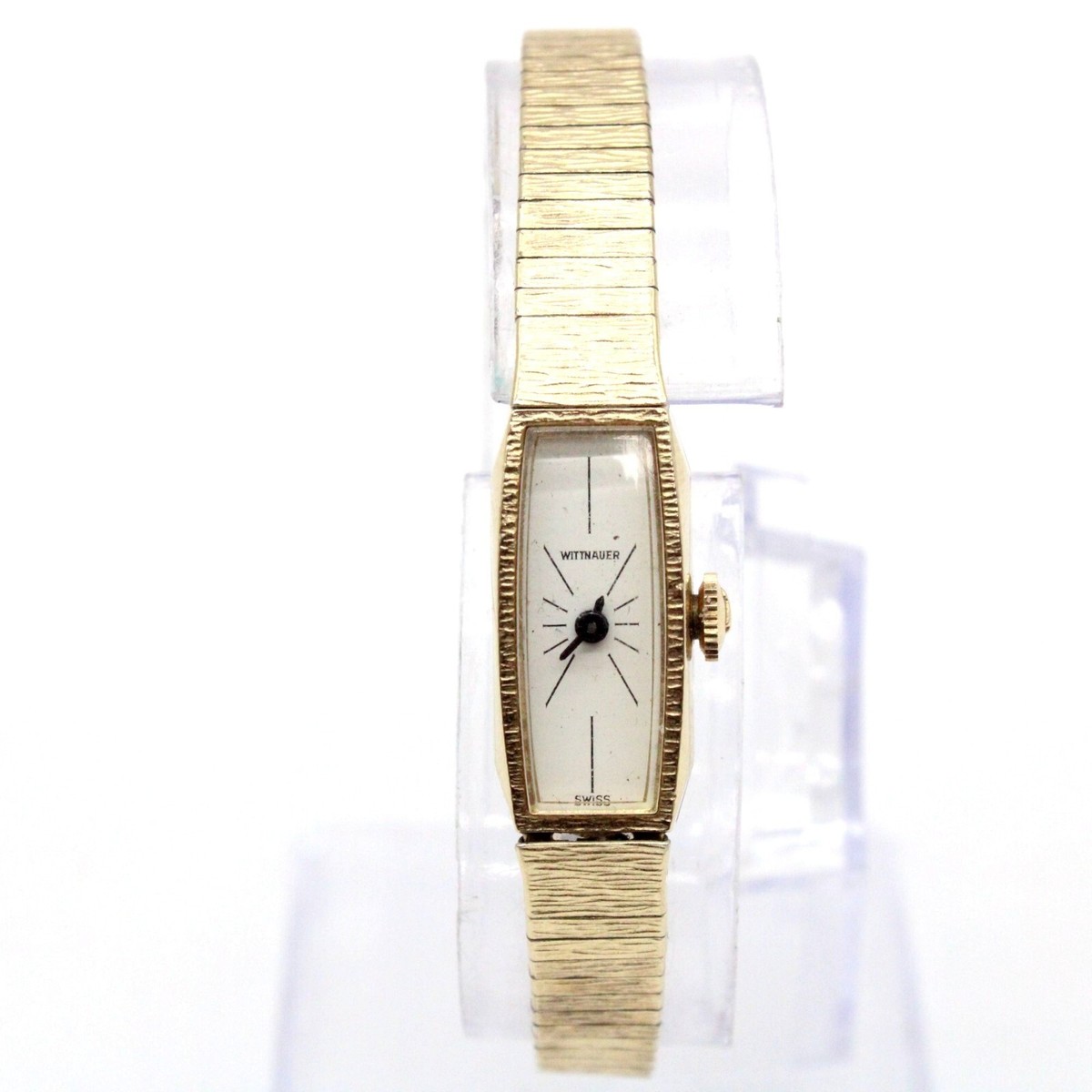 Wittnauer Gold Watch with White Dial Wittnauer Gold Watch Vintage Wittnauer 14 Karat Yellow Gold  main image 3