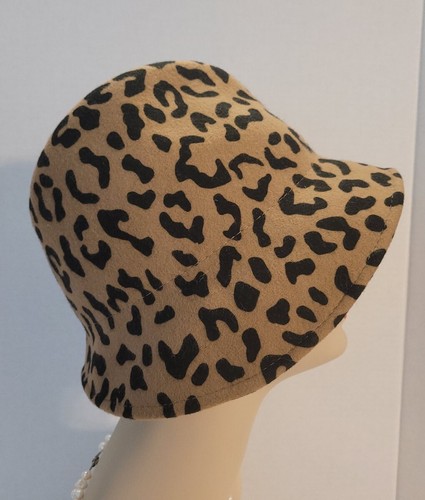 Chico's Wool Marley Fedora Hat One Size Animal Print NWT Cheetah 🐆 Retail $59 - 第 4/9 張圖片