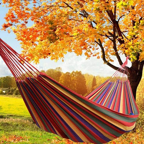 Hängematte mit Gestell 2 personen Hängesessel Outdoor Garten Camping Sonnenlieg - Bild 5 von 8