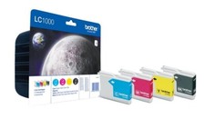 Genuine Brother LC1000 Black Cyan Magenta Yellow ink cartridges FREE UK DELIVERY