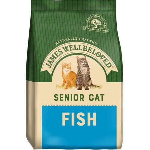 JAMES WELLBELOVED SENIOR COMPLETE DRY CAT FOOD FISH 4KG FREE NEXT DAY