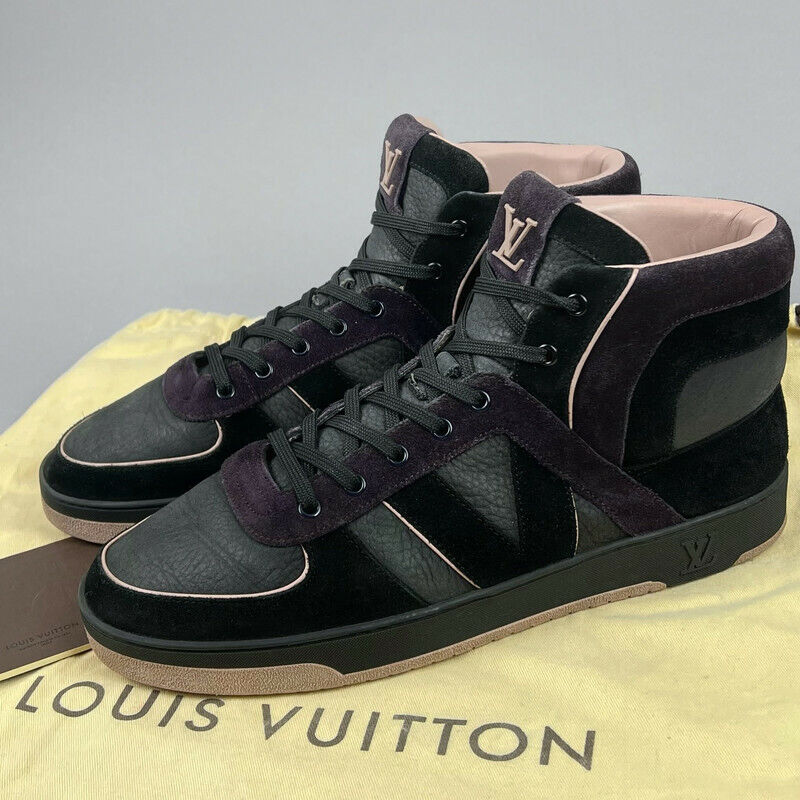 LOUIS VUITTON High Top Suede Sneaker Black