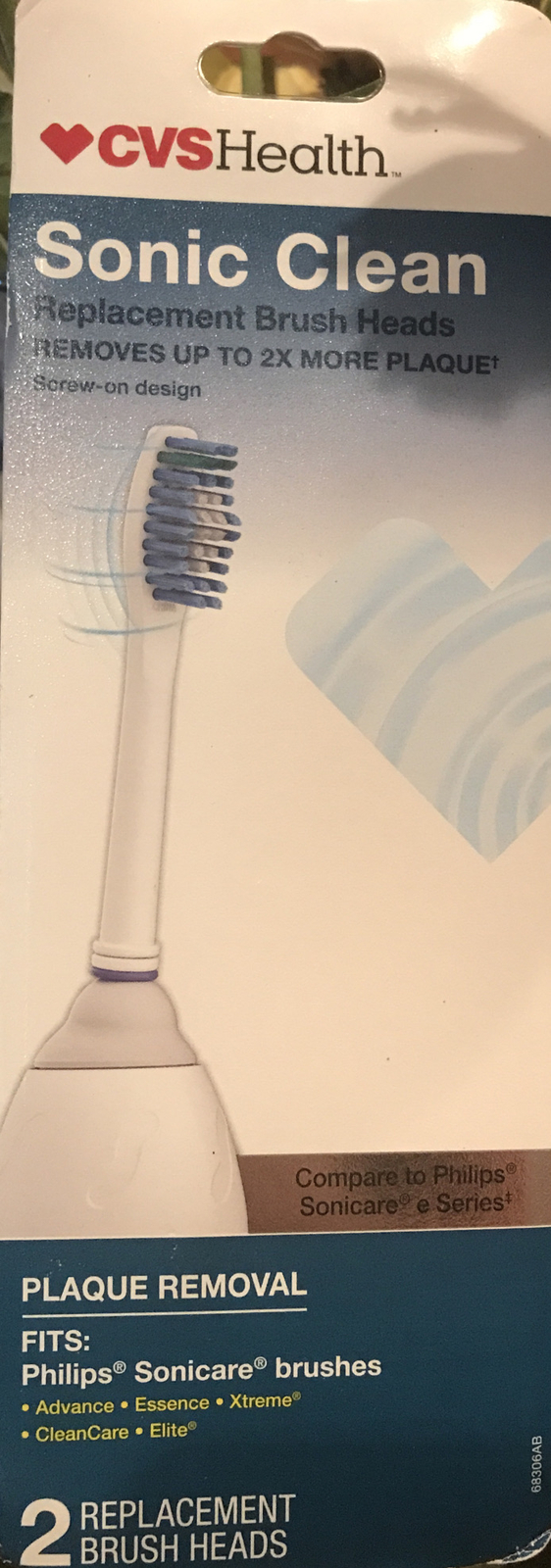 SONIC CLEAN 2 Replacement Brush Heads CVS Fits Philips, Sonicare