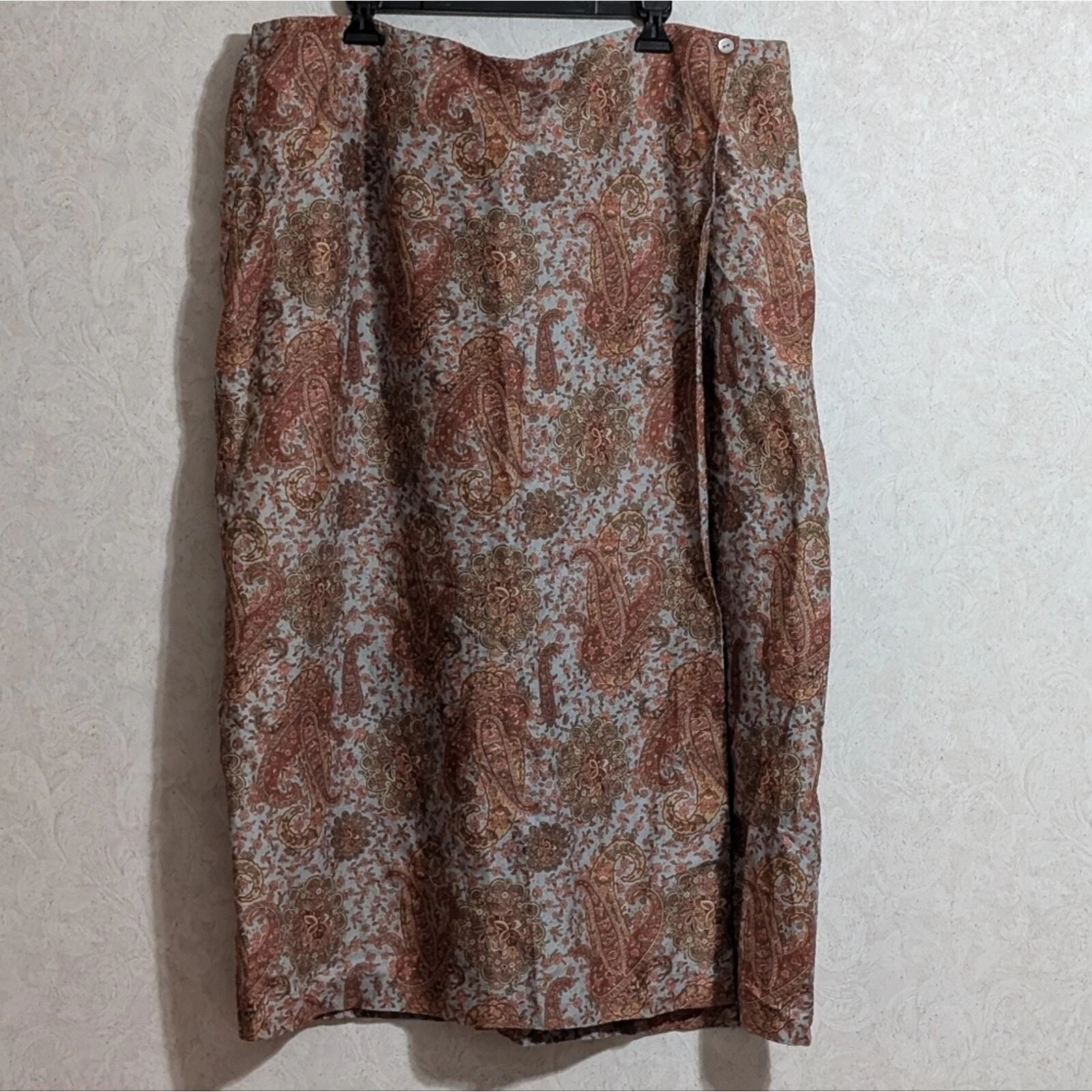 NWT Charter Club Woman 100% Linen Floral Paisley Wrap Skirt Size 22W