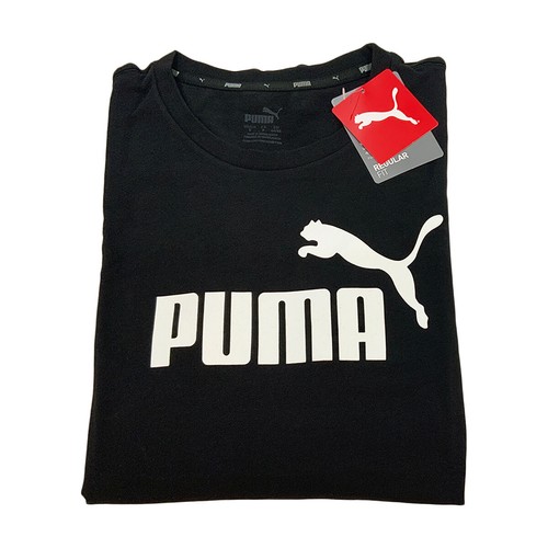 NUEVO CON ETIQUETAS PUMA PRECIO DE VENTA SUGERIDO POR EL FABRICANTE $40.99 ESSENTIALS HOMBRE NEGRO BLANCO CUELLO REDONDO CAMISETA MANGA CORTA - Imagen 6 de 16