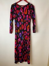 Farm Rio Leopard Dress Midi Small Pink