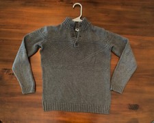 Janie and Jack Boys Size 7 / Textured Knit Sweater, Slate Grey