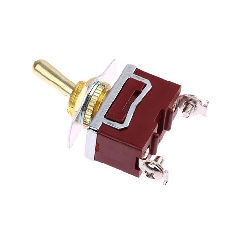 Golden Color Brass Knurl Toggle 12~ 250V 1GANG 2Way 2Pin DIY Light Button Switch - Picture 8 of 12