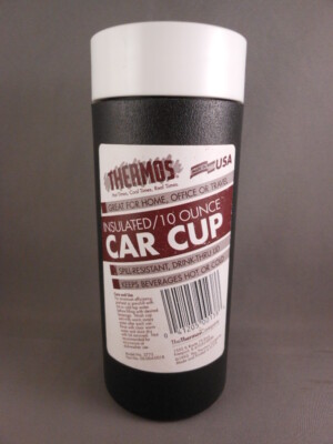 RARE Vtg New Thermos USA Insulated Hot Cold Car Cup 10oz Black
