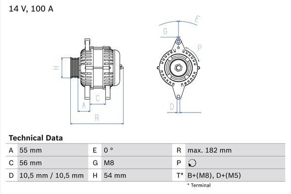 BOSCH 0 986 042 740 Alternator Replacement Fits Vauxhall Astravan 1.6 Dual-Fuel