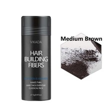 VIKADA Hair Fibers Hair Thickening Keratin Powder Hair Building Med Brown 27.5g