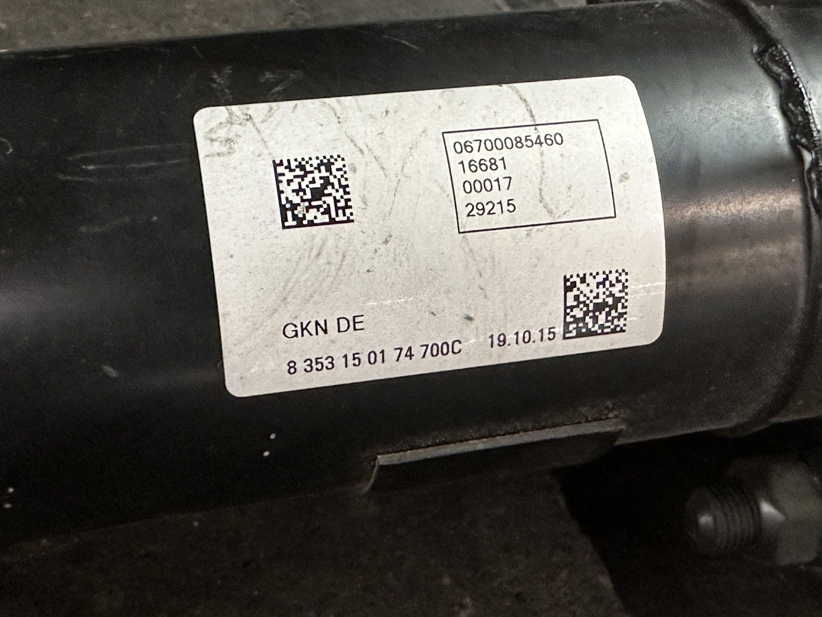 14-17 MASERATI GHIBLI 3.0 AT AWD REAR DRIVE SHAFT W-WF:20.5' W-WR:26.5'