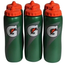 6 PACK QUANTITY Gatorade Squeeze 32oz Plastic Water Bottle - Green