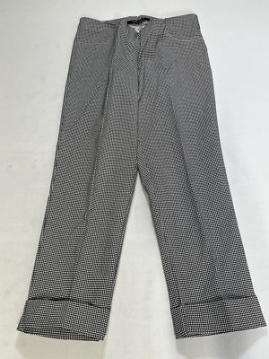 Womens Insight Black and White Houndstooth Style Cuffed Pants Size 6 NEW