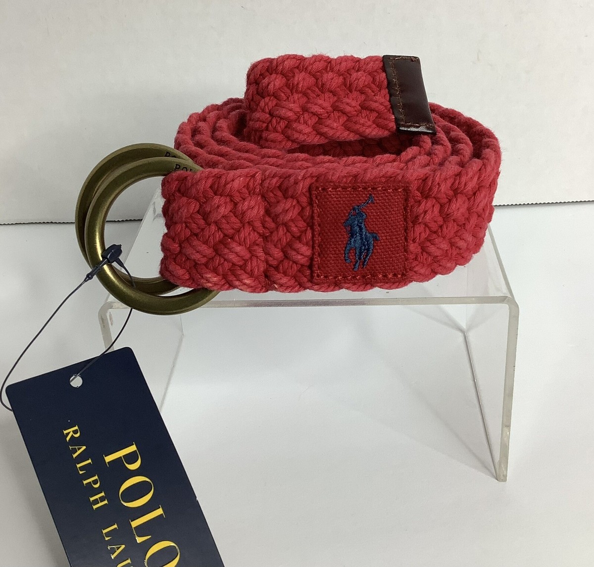 小物 RALPH LAUREN /PONY LOGO BRAIDED BELT RED RALPH LAUREN/PONY LOGO BRAIDED BELT RED