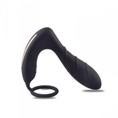 Dildo per prostata con anello fallico pene vibrante in silicone vibratore anale - Immagine 4 di 4