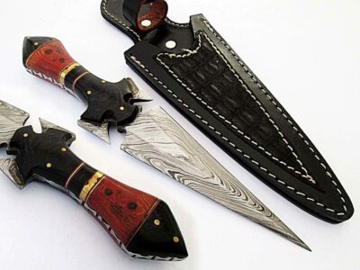 AishaTech Black Arrow Hunting Dagger Damascus Steel Blade Decorative H AT-2169