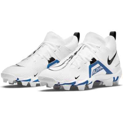 Nike Alpha Menace 3 Shark Football Cleats White Blue Men\'s Sizes CV0582-101 Amazon.com | Nike Alpha Menace 3 Shark Mid CV0582-100 White  main image 2
