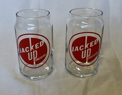 Two Small  Jacked Up Brewery  Drinking Glasses