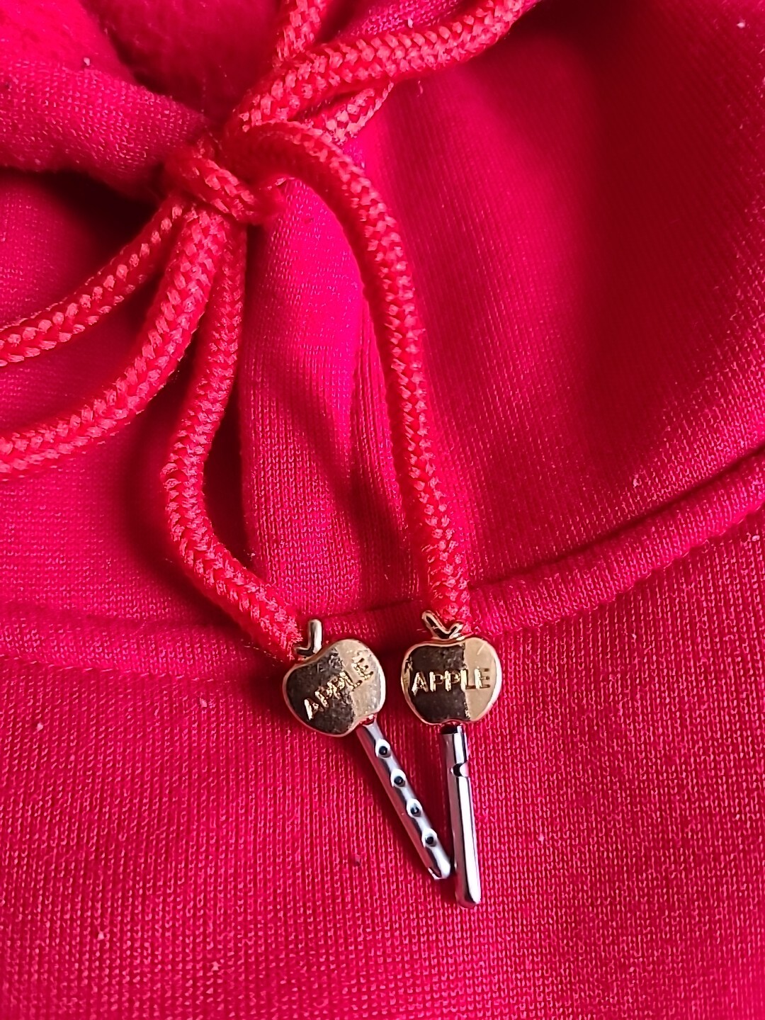 Hoodie Strings Charms Sweat Jacket Decor  Buttons 2pc Set Apple-image