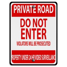 Vertical Metal Sign Private Road Do Not Enter Weatherproof Street