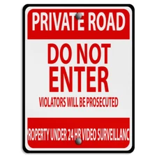 Vertical Metal Sign Private Road Do Not Enter Weatherproof Street