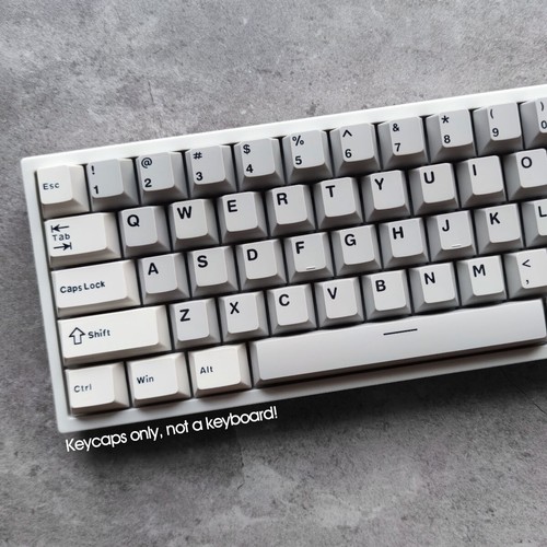 Gray White PBT Keycaps Set Retro120 keys Cherry Profile for Cherry MX Keyboards - Picture 8 of 10