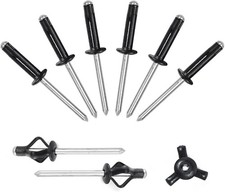 ALLCLEAN 3/16" x 3/4" Tri-Fold Rivets Assortment - 60Pcs,Black Tri-fold Explodin