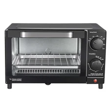 4 Slice Toaster Oven with 3 Settings Includes Baking Rack and Pan Black New