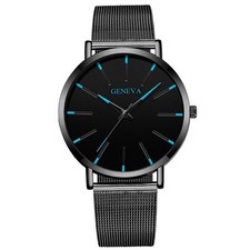 Men's Watch Black Stainless Steel Quartz Luminous Classic Business Waterproof