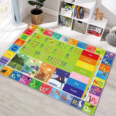 ABC Rug for Kids Playroom, Toddler Alphabet Carpet Washable Bedroom (2.6×4ft)