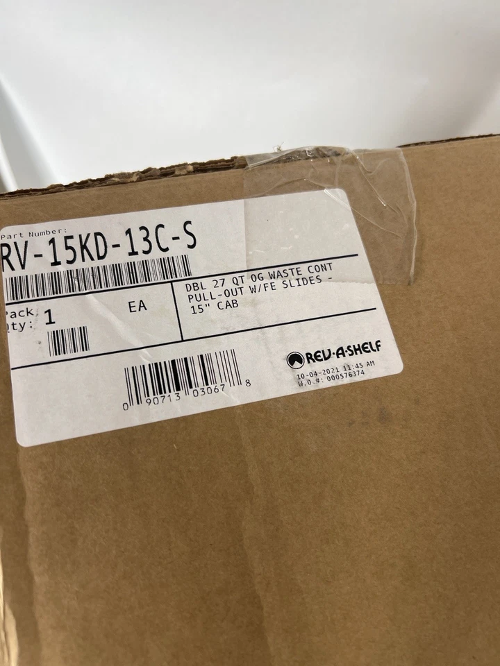 Rev-A-Shelf Double Pullout Trash Can 27 qt. for Kitchen, Gray, RV-15KD-13C-S - Image 4 of 4