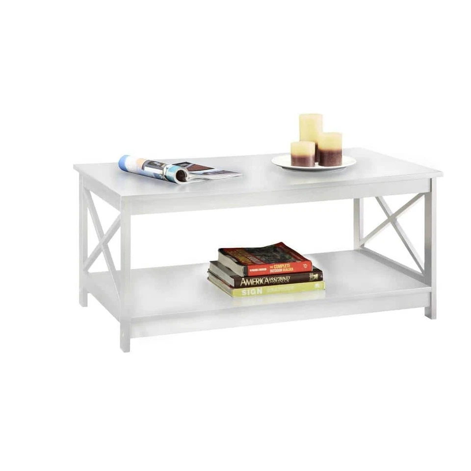 Convenience Concepts Coffee Table 17.75" H X 39.5" L Medium Rectangle Wood White - Image 3 of 4