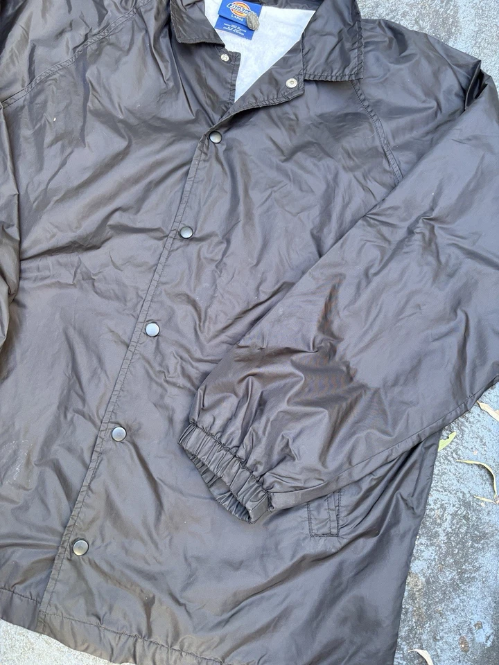 Vintage Y2K Dickies Coaches Jacket Size L Navy Button Up Nylon Windbreaker - image 2 of 4