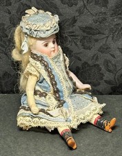 French Bisque Doll Mini Mignonette 15cm Antique Style Collectible Doll