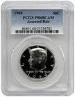 1964 Proof Accent Hair Kennedy Half Dollar PCGS PF68 Cameo