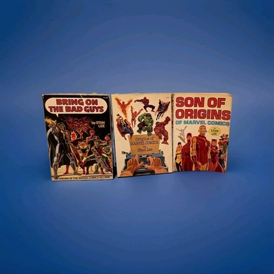 Bundle Of 3 Marvel Vintage Son of Origins & Bring on the Bad Guys -STAN LEE