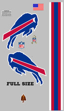 Buffalo Bills FULL SIZE FOOTBALL HELMET DECALS WITH STRIPE