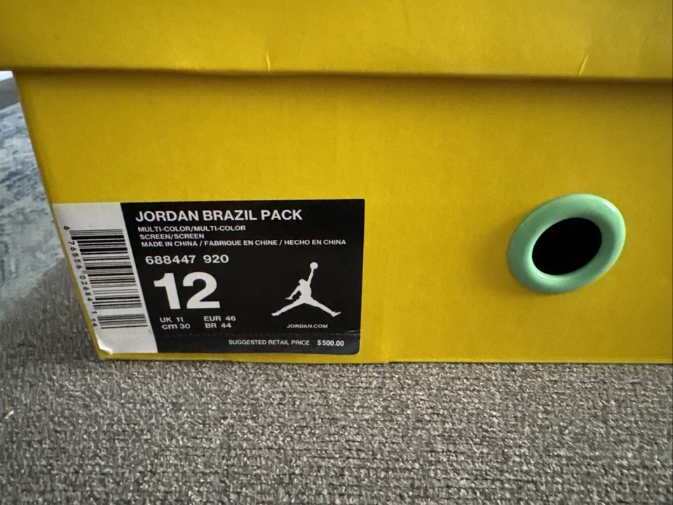 Air Jordan 6 Retro Brasil Pack Talla 12 Hombre Nuevo con Etiquetas DS Foto 3 de 4